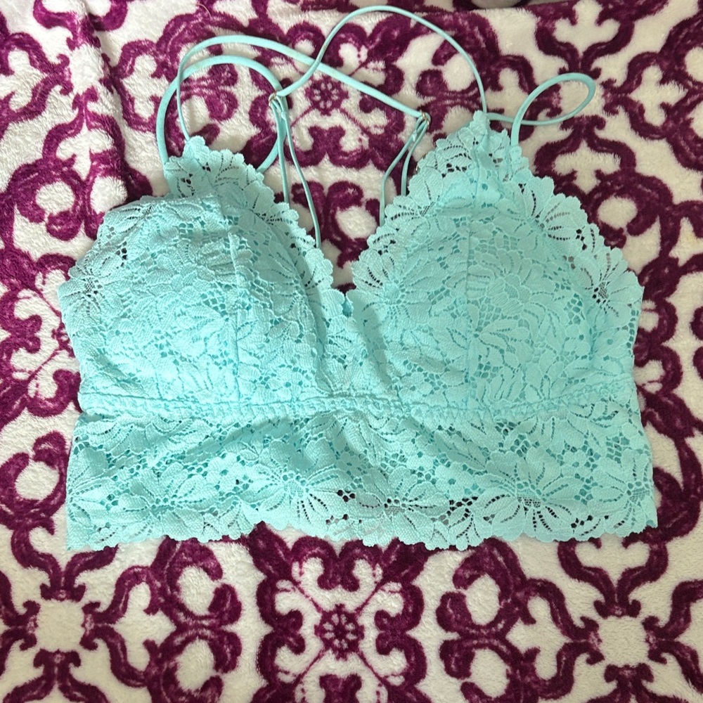PINK Victoria's Secret Lace Bralette in Light Blue